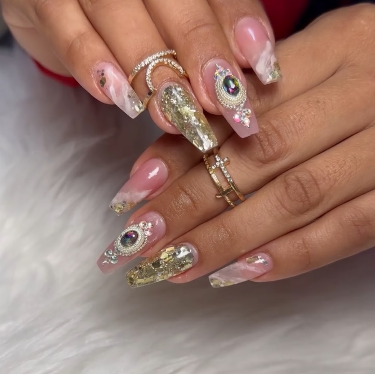 Nail art detail from a Hair Bar Experts client